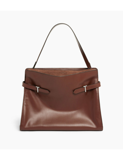 Sac porté épaule modèle maxi Emie en cuir lisse et nubuck