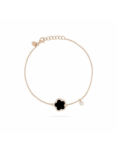 Bracelet Cesare Pompanon Fiore di Mamma en or rose, onyx et diamants