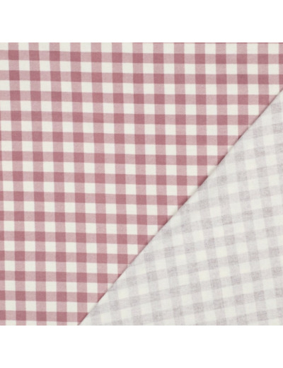 Poppy - Tissu Flanelle de Coton Vichy Mauve