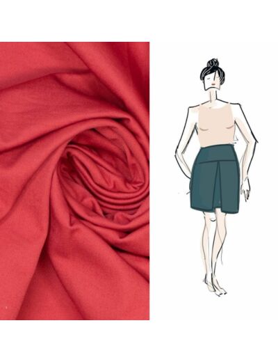 Christine Charles – Kit Couture Jupe Ambrosia Uni Couleur Rouge Carmin
