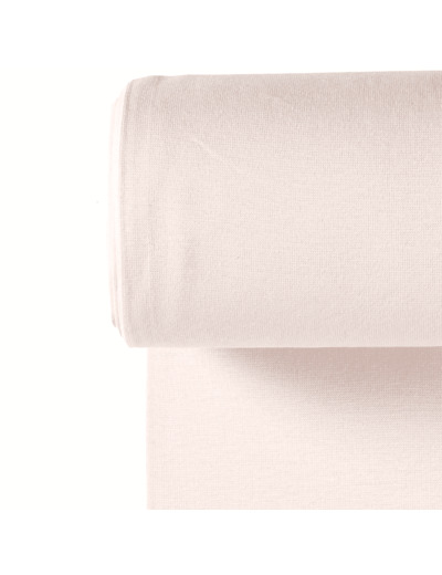 Sélection Coup de Coudre - Tissu Jersey Bord-Cotes Uni Couleur Rose Pale