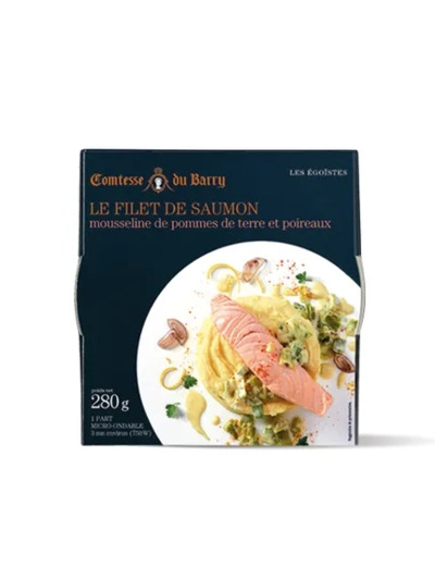 Filet de saumon mousseline de pomme de terre et sa fondue de poireaux 280g