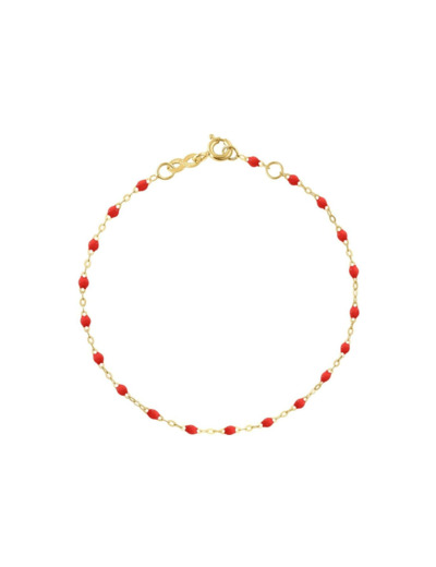 Bracelet Gigi Clozeau Classique en or jaune et résine coquelicot, 17cm