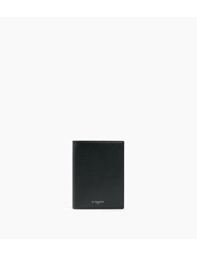 Portefeuille vertical zippé Emile en cuir grainé