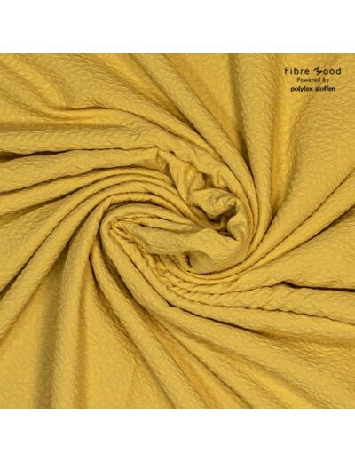 Fibre Mood - Tissu Jacquard de Polyester 3D Uni Couleur Jaune