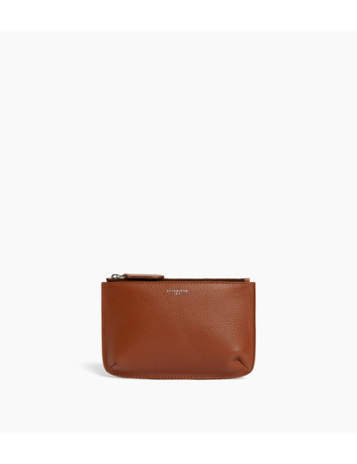Pochette zippée petit modèle CCA en cuir