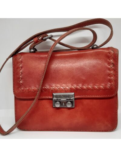 Sac cuir rouge 24-694