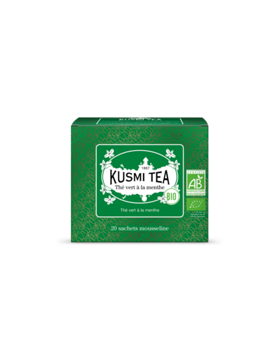 Thés Aromatisés Verts Thé Vert à la Menthe Bio - Etui 20 sachets mousseline - 40gr