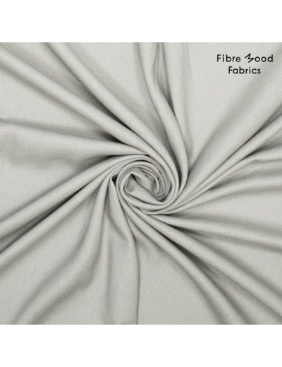 Fibre Mood - Tissu Sergé Souple de Lin et Viscose  "Marley" et "Liberty" Uni Couleur Gris Perle