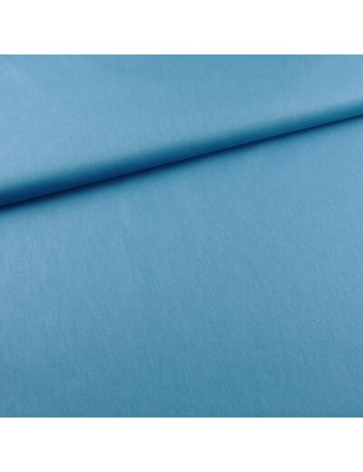 Sélection Coup de coudre - Tissu Popeline de Coton Bio Uni Couleur Bleu Turquoise