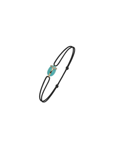 Bracelet Isabelle Langlois Khepri en or jaune, amazonite et diamant