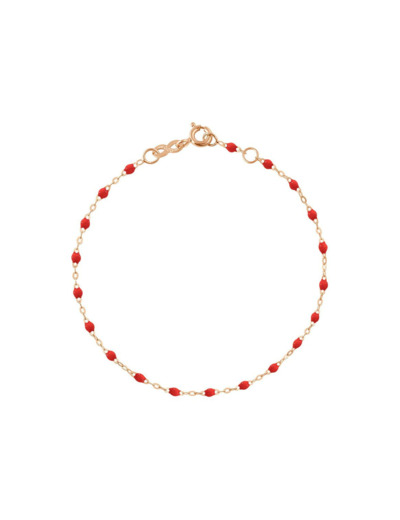 Bracelet Gigi Clozeau Classique en or rose et résine coquelicot, 19cm