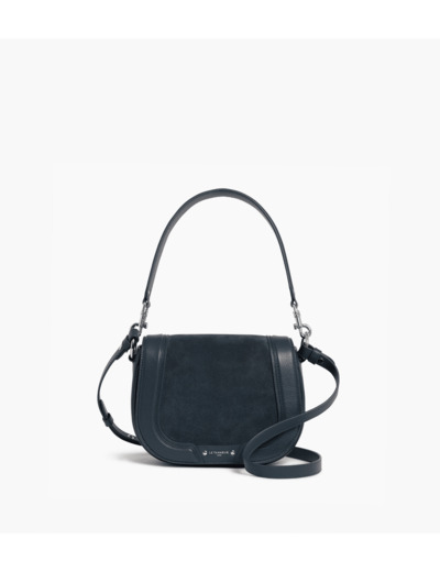 Sac bandoulière moyen modèle Ella en cuir grainé et nubuck