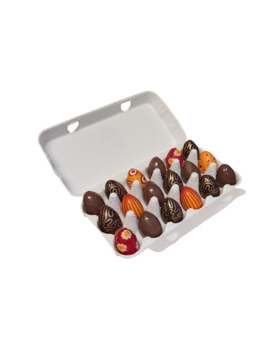 Boîte de 18 petits œufs au praliné