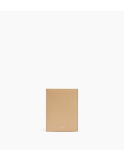 Portefeuille vertical zippé Emile en cuir grainé