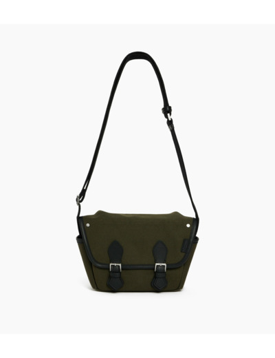 Petit sac bandoulière Solveig en toile coton et cuir lisse