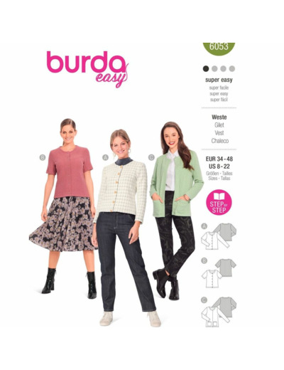 Burda Style – Patron Femme Veste n°6053 du 34 au 48