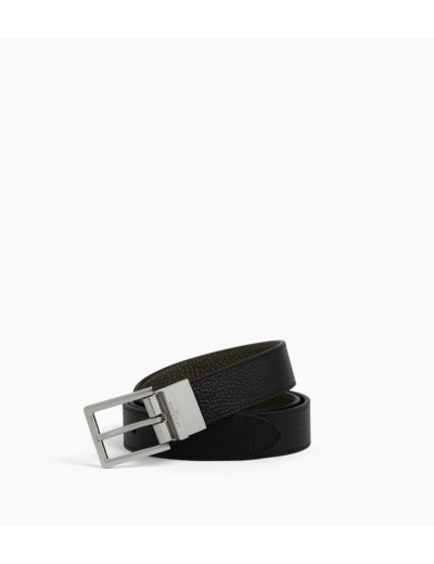 Ceinture réversible homme avec boucle rectangle en cuir grainé