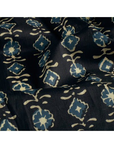 Sélection Coup de coudre - Tissu Batik de Coton "Etoile Nomade" Bleu Indigo