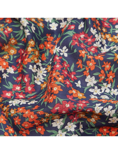 Liberty London - Tissu Sea Blossoms Tana Lawn Coton Bleu Marine