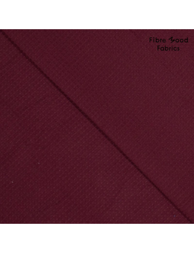 Fibre Mood - Tissu Eponge de Coton Nid d'Abeille "Elif" Uni Couleur Bordeaux