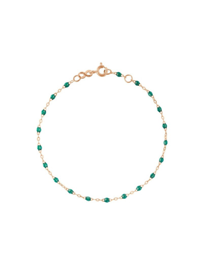 Bracelet Gigi Clozeau Classique en or rose et résine vert émeraude, 19cm