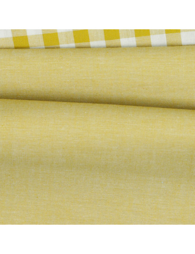 Sélection Coup de coudre - Tissu Coton Fil à Fil Uni Couleur Jaune Moutarde