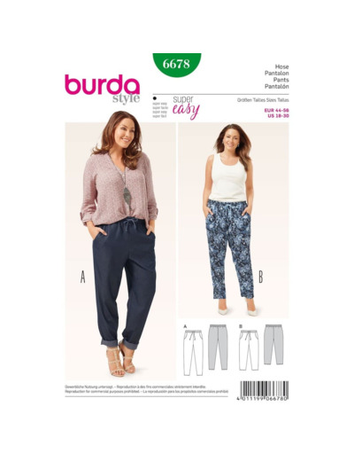 Burda Style – Patron Femme Pantalon n°6678 du 44 au 56