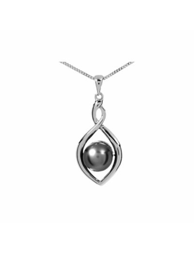 Collier Iza B en argent rhodié et perle de Tahiti