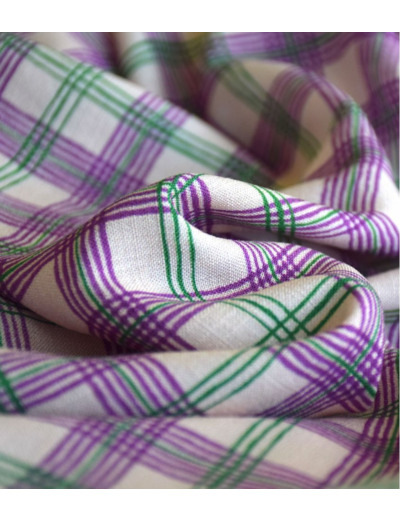 Singulière par Cousette - Tissu Viscose Tramé "Harry's Checks Purple"