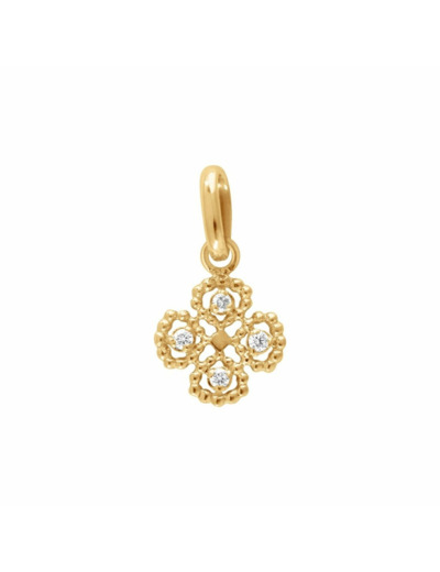 Pendentif Gigi Clozeau Lucky Trèfle en or jaune et diamants