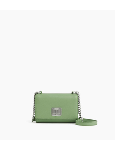 Mini sac bandoulière Eva en cuir grain caviar