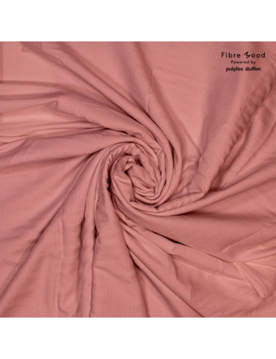 Fibre Mood - Tissu Jacquard de Tencel à Motif Carreaux Uni Couleur Rose Corail - coupon 3m