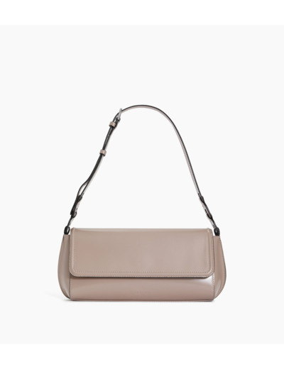 Sac porté épaule moyen modèle Solaise en cuir lisse effet box