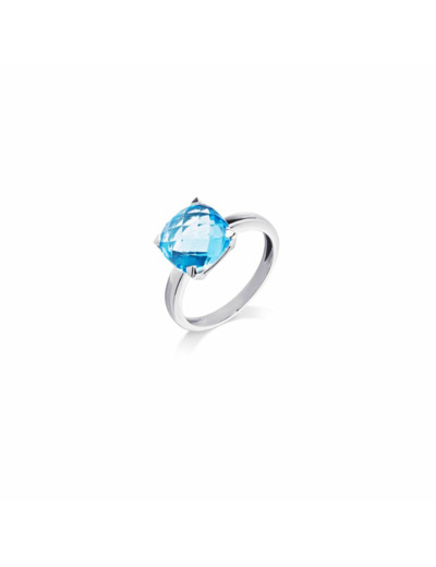 Bague Cesare Pompanon Poppy Blue en or blanc et topaze