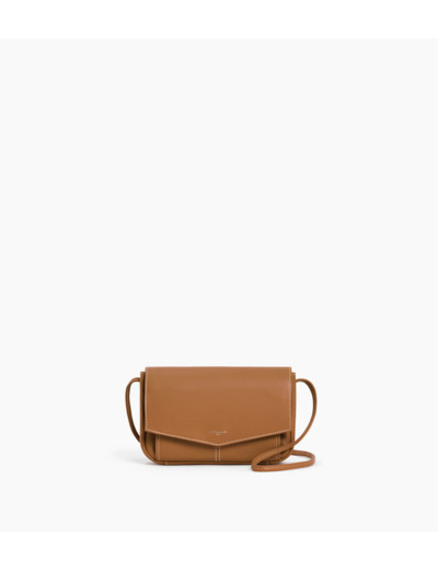 Sac pochette avec bandoulière amovible Charlotte en cuir lisse