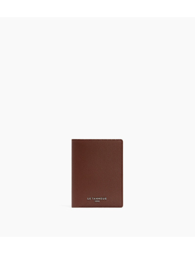 Portefeuille vertical zippé Emile en cuir signature T