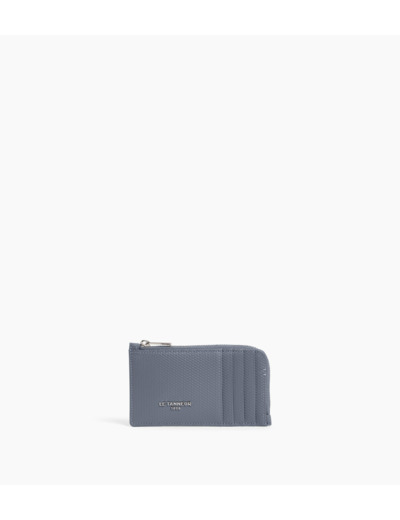 Porte cartes large zippé Lucien en cuir signature T