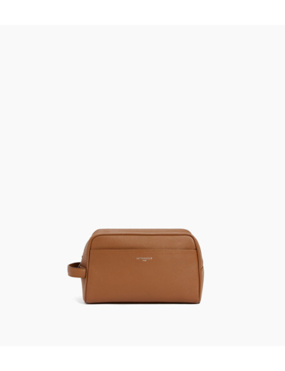 Trousse de toilette en cuir grainé