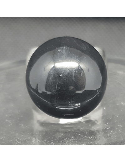 Bague Argent sphère noire 23-1086