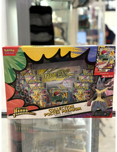 Coffret - Méga-Lucario - Premium Collection Poster - Héros Transcendants - FR - Pokémon [ME2.5] 10 Boosters