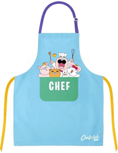 Tablier de Cuisine pour Enfants - 100% Coton - Taille Unique - 4 à 10 ans - Patisserie - Couleur bleu