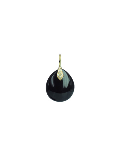 Pendentif Isabelle Langlois Talisman en or jaune, onyx et diamant
