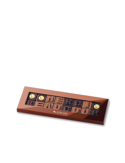 Message chocolat - "Merci beaucoup"