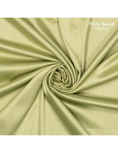 Fibre Mood - Tissu Satin "Eden" Uni Couleur Citron Vert