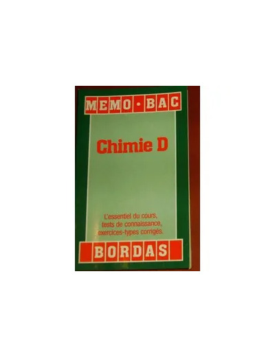 Livre Chimie D - Nouveau Programme 1989