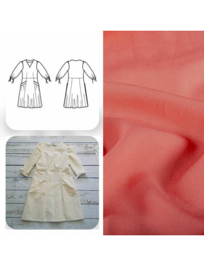 Christine Charles – Kit Couture Robe Eleanora Uni Couleur Corail