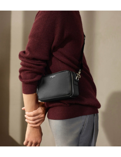 Petite sacoche 2 compartiments Emile en cuir grainé