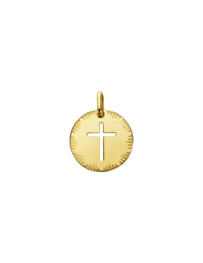 Médaille Augis Croix ajourée en or jaune, 16mm