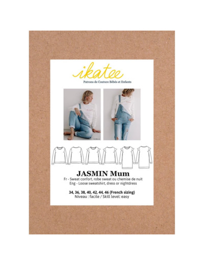 Ikatee – Patron Femme Sweat ou Robe "Jasmin Mum" du 34 au 46